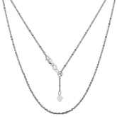 14k White Gold Adjustable Sparkle Chain Necklace, 1.5mm, 22" fine designer jewelry for men and women